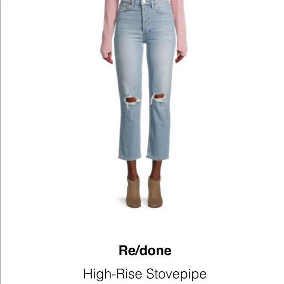 Re/Done Denim - redone highrise comfort stove pipe size 30